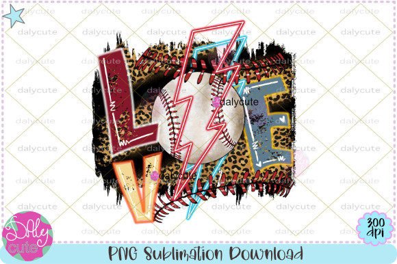 Baseball Game Day Lightning Bolt Neon Graphics for Print Templates