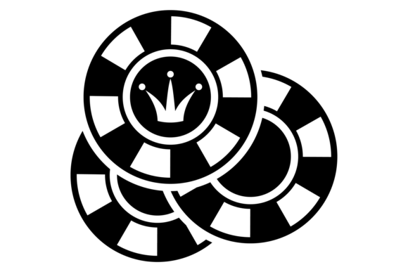 Casino Chips Black Icon – A Versatile Graphic for Digital Sellers