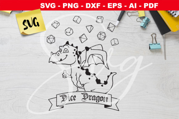 Dice Dragon RPG Game Graphics for Crafts & Marketing Projects