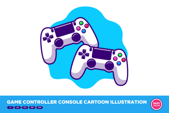 Game Controller Console Cartoon: A Playful Graphic for Modern Branding and Packaging