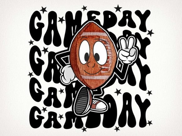 Game Day Football Retro Sublimation Graphics for Crafts & Content Publishing