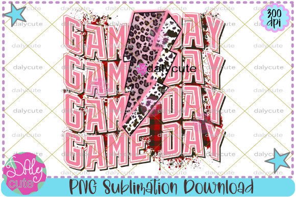 Game Day Lightning Bolt PNG, Wavy Pink for Blog Graphics & Print Templates