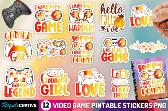 Video Game Printable PNG Stickers