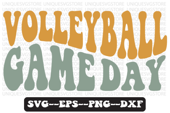 Volleyball Game Day Wavy SVG Design for Local Business Branding